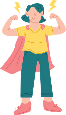 Strong Woman standing  Illustration