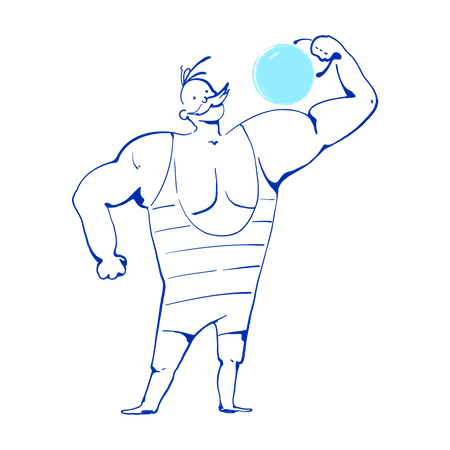 Strongman lifting weights  Illustration