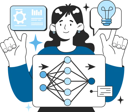 Structure of an artificial neural network  Illustration