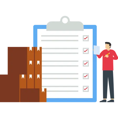 The Concept Of Structuring Warehouses Goods Through Processes Or Quality Management Standards Inventory Management With Goods Demand And Supply Tiny People Concept Flat Vector Illustration Illustration