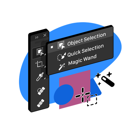 Selezione rapida e strumento bacchetta magica  Illustration
