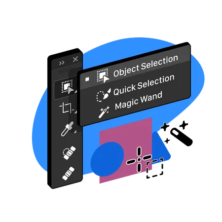 Selezione rapida e strumento bacchetta magica  Illustration