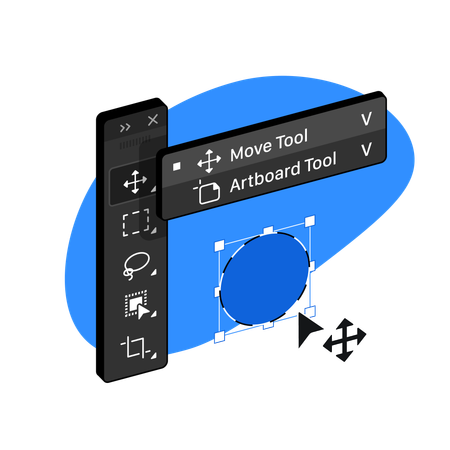 Spostare e selezionare lo strumento  Illustration