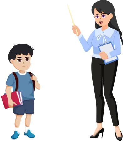 Student and Teacher  Illustration