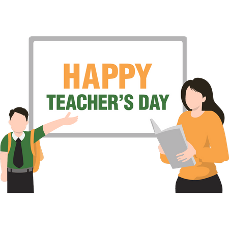 Student and teacher  Illustration