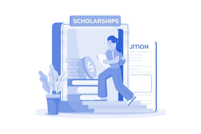 Student applies for scholarships to get some monetary benefits  Illustration