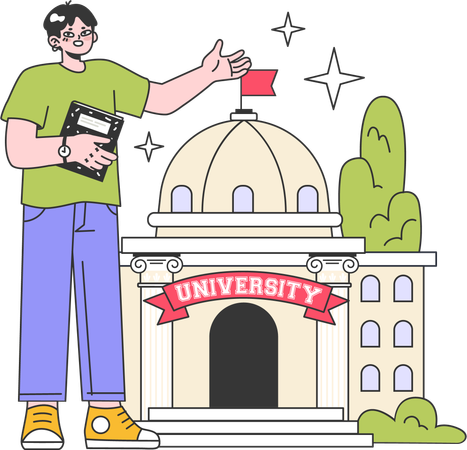 Student at university  Illustration