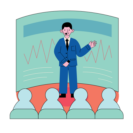 Student attending a seminar  Illustration
