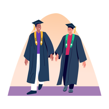 Student attending academic convocation  Illustration