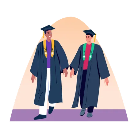 Student attending academic convocation  Illustration