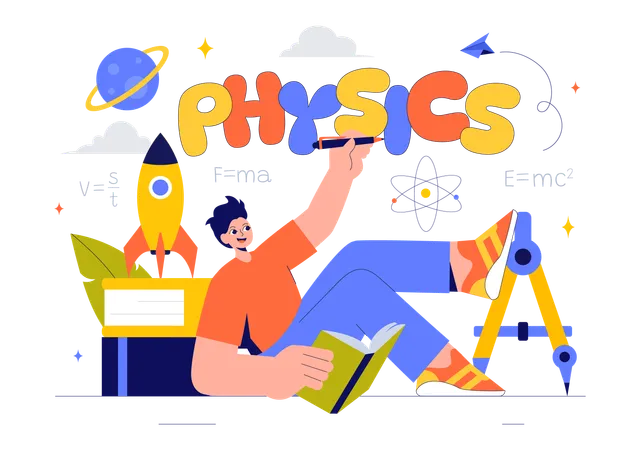 Student attending physics lecture  Illustration