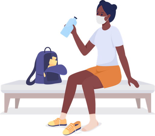 Student before gym  イラスト