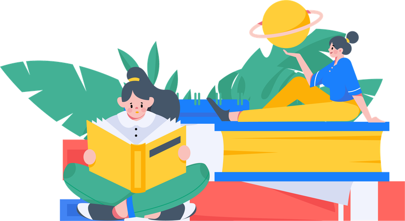 Student Book Reader  Illustration