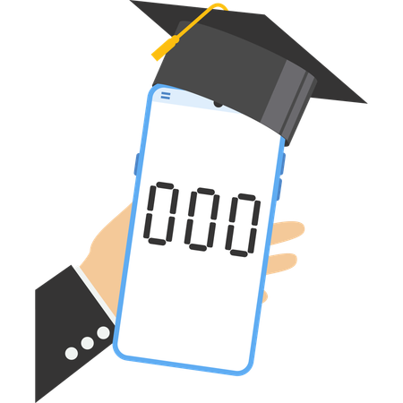 Student calculates financial expenses of graduation  Illustration