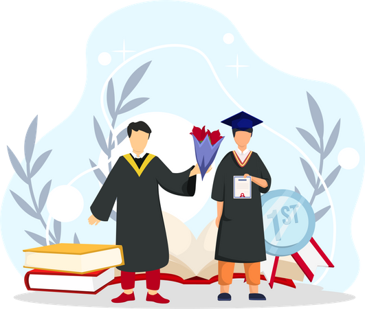 Student celebrate graduation ceremony  Illustration