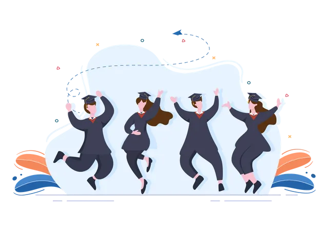 Student celebrating convocation day  Illustration