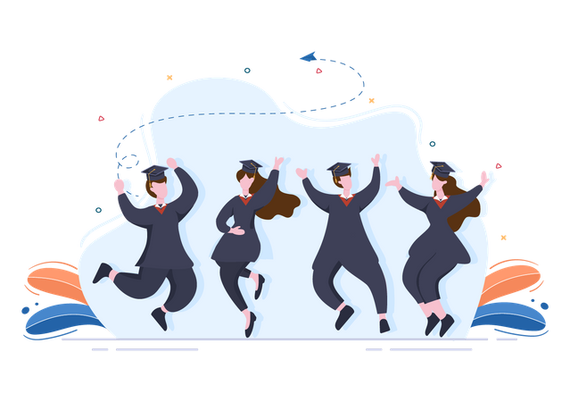 Student celebrating convocation day  Illustration
