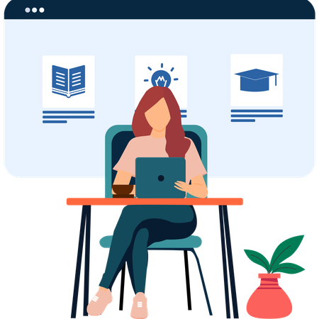 Student choosing online course tutor  Illustration