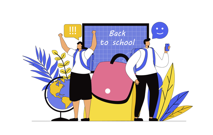 Student coming back to school  Illustration