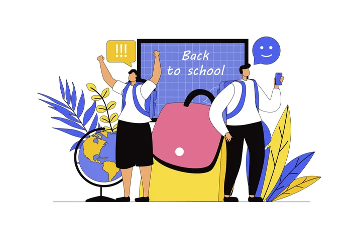 Student coming back to school  Illustration