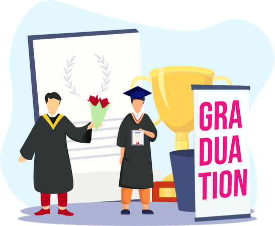 Student congratulating for graduation  Illustration