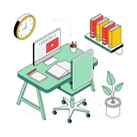 Student Desk  Illustration