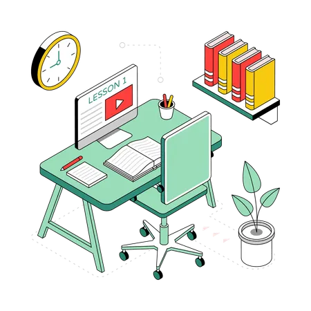 Student Desk  Illustration