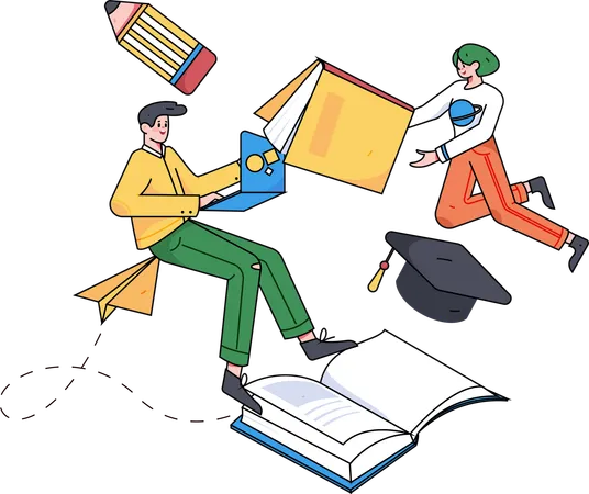 Student doing book management  Illustration