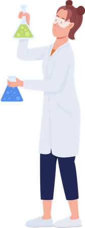 Student doing chemical experiment  Illustration