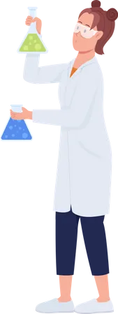 Student doing chemical experiment  Illustration