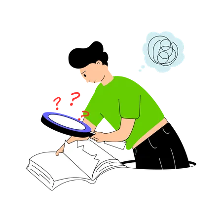 Student doing exam preparation  Illustration