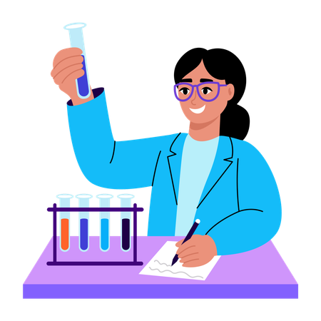 Student doing lab test  Illustration