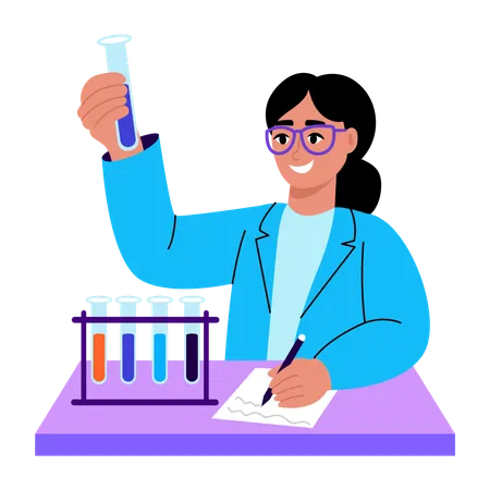 Student doing lab test  Illustration