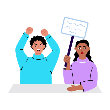 Student doing protest  Illustration