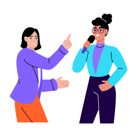 Student doing singing performance  Illustration