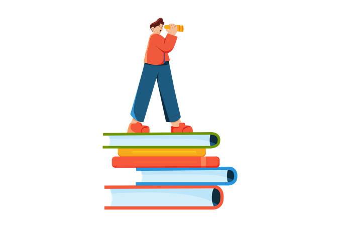Student entwickelt Zukunftsvision  Illustration