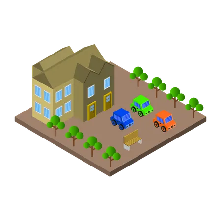 学生施設  イラスト
