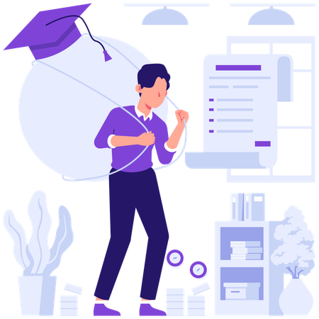 Student facing graduation burden  Illustration