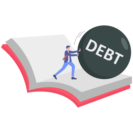 Student facing loan debt  Illustration