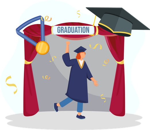 Student getting graduated  Illustration