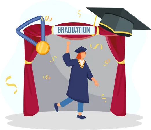 Student getting graduated  Illustration