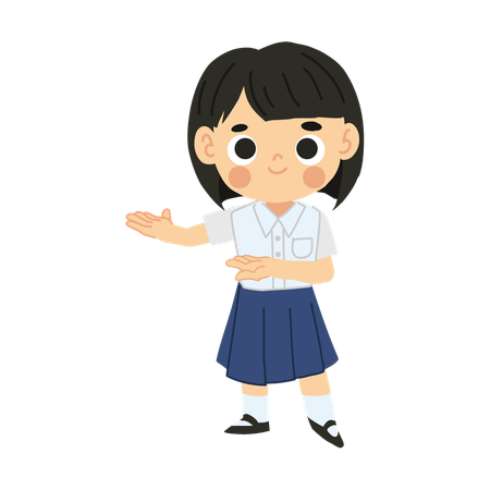 Student Girl Character  Illustration