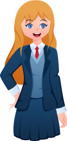 Student Girl Character  Illustration