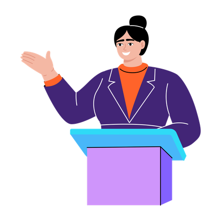 Student giving speech  Illustration