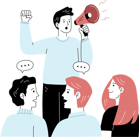 Student giving speech  Illustration