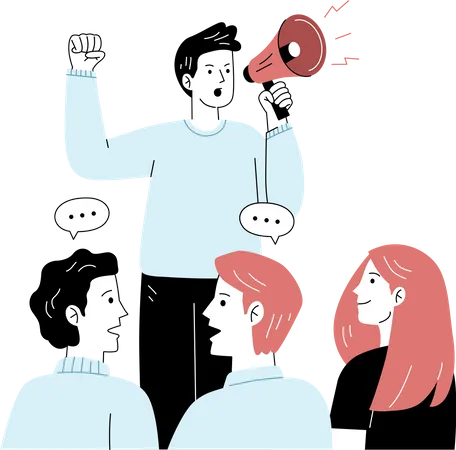 Student giving speech  Illustration