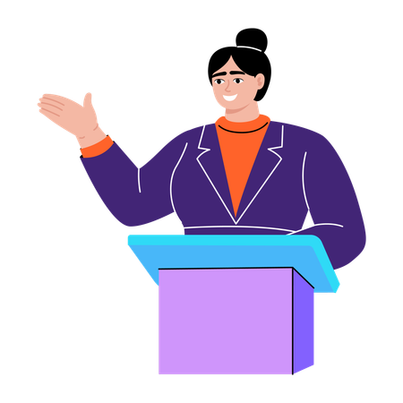 Student giving speech  Illustration