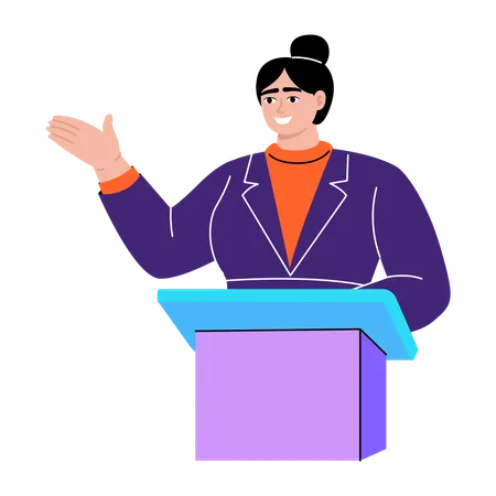 Student giving speech  Illustration