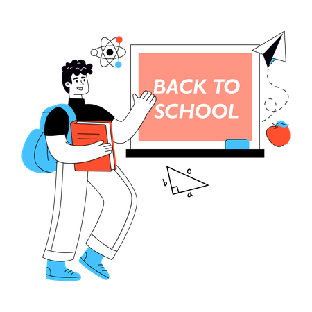 Student going Back to School  Illustration