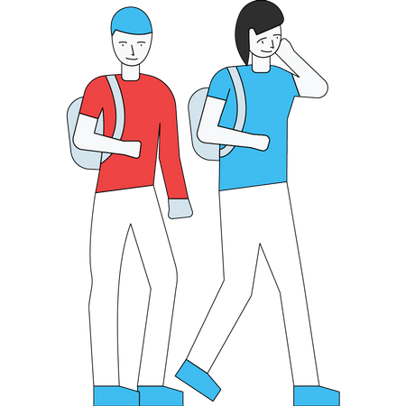 Student going to college  Illustration
